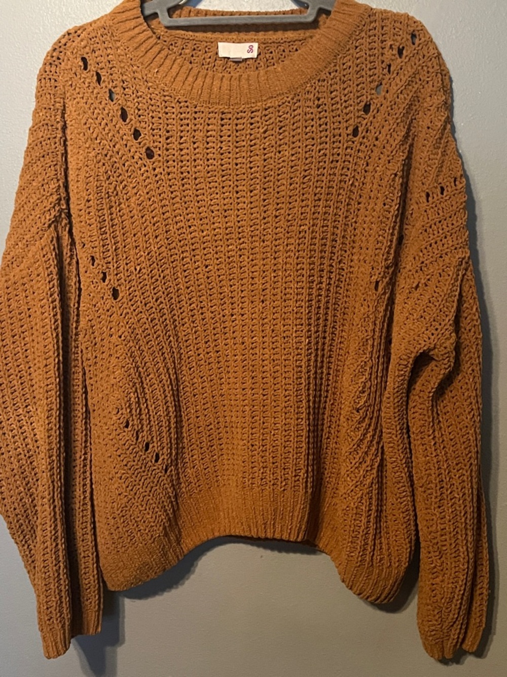 SO Women's Chunky Knit Sweater - Cinnamon